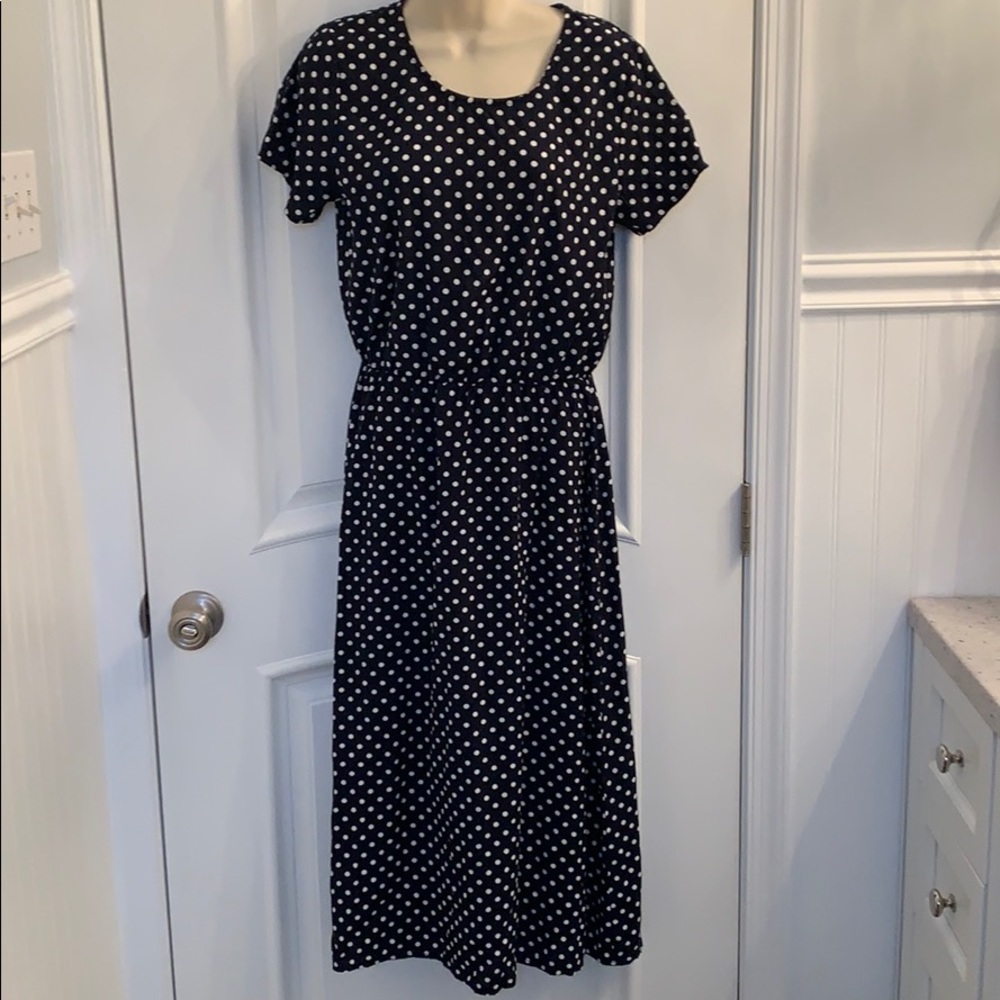 Decade Designs Navy Polka Dot Dress 8P